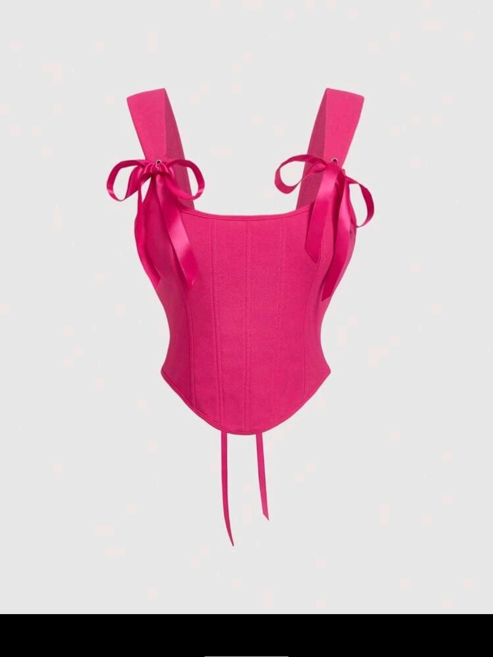 Hot Pink Bow-Shoulder corset